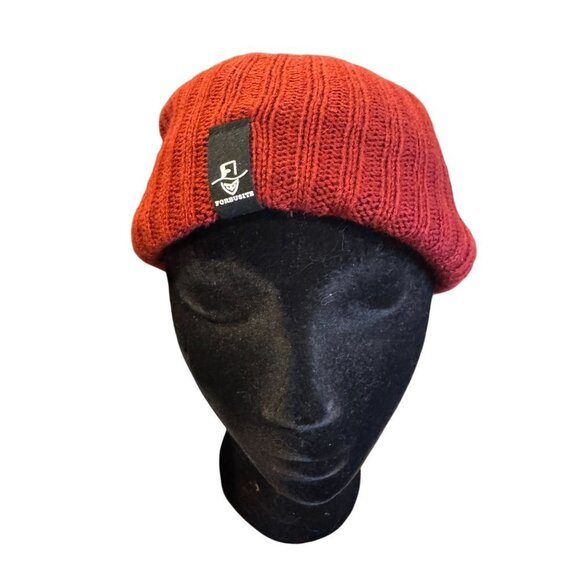 Forbusite Ribbed Knit Slouchy Beanie Hat Red Unisex One Size - Picture 1 of 9